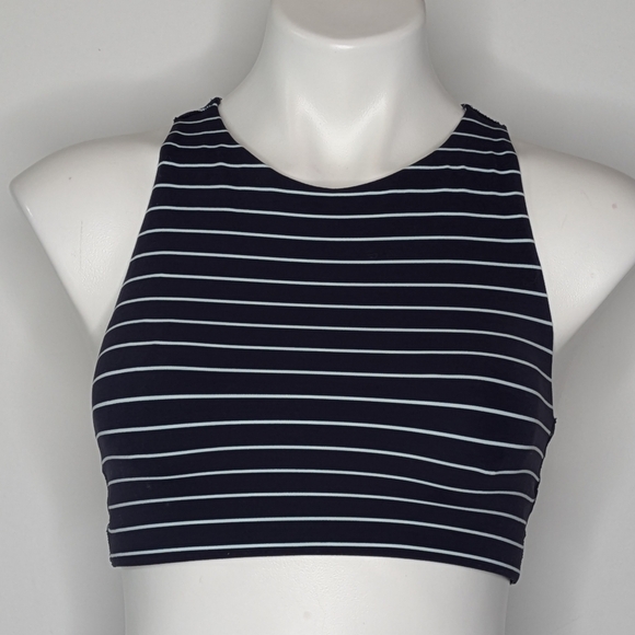 Athleta Blue High Neck Racerback Sports Bra S - Picture 1 of 8
